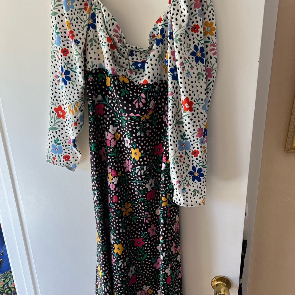 ASOS Design Satin Sweetheart Mixed Floral Dress 14
